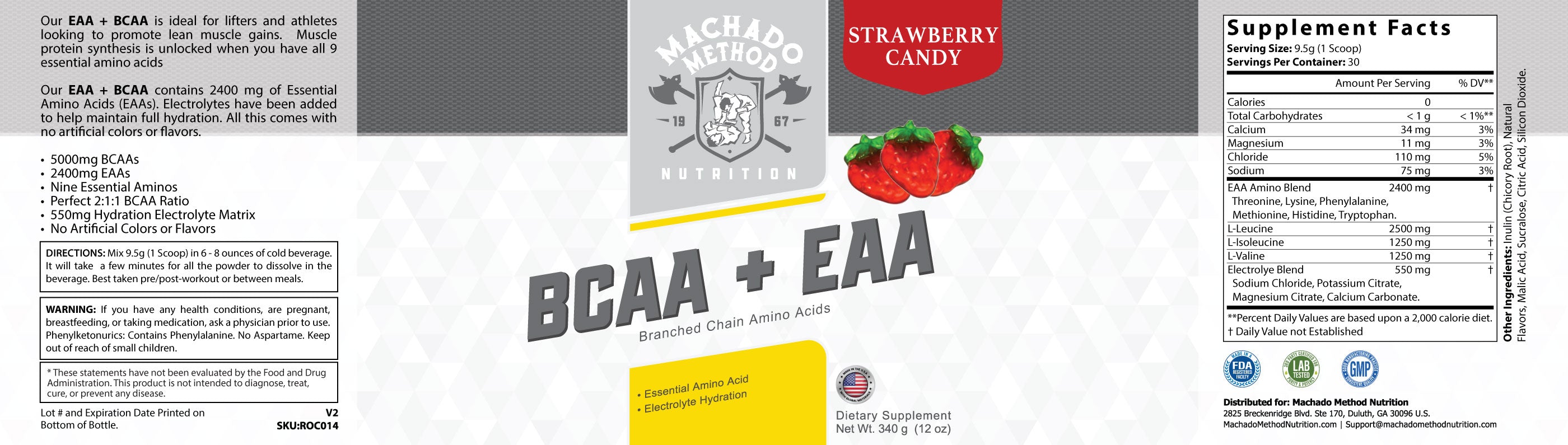 BCAA + EAA Strawberry Candy - CMJJ Gear