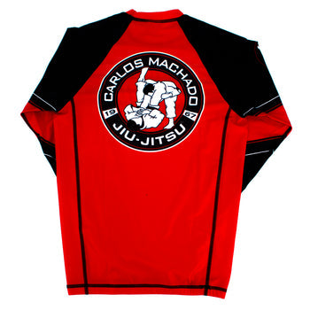 Angled CMJJ Long Sleeve Rash Guard: Ranked White - Black - CMJJ Gear