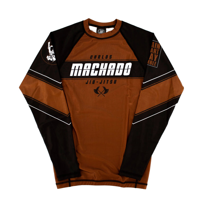 Angled CMJJ Long Sleeve Rash Guard: Ranked White - Black - CMJJ Gear