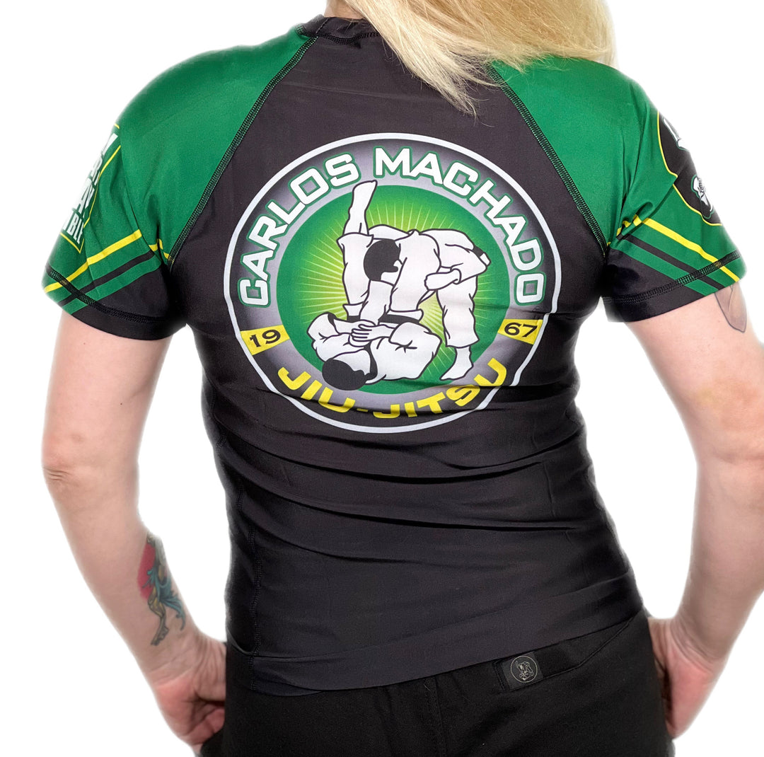 Angled CMJJ  Green / Yellow Rash Guard SS - CMJJ Gear