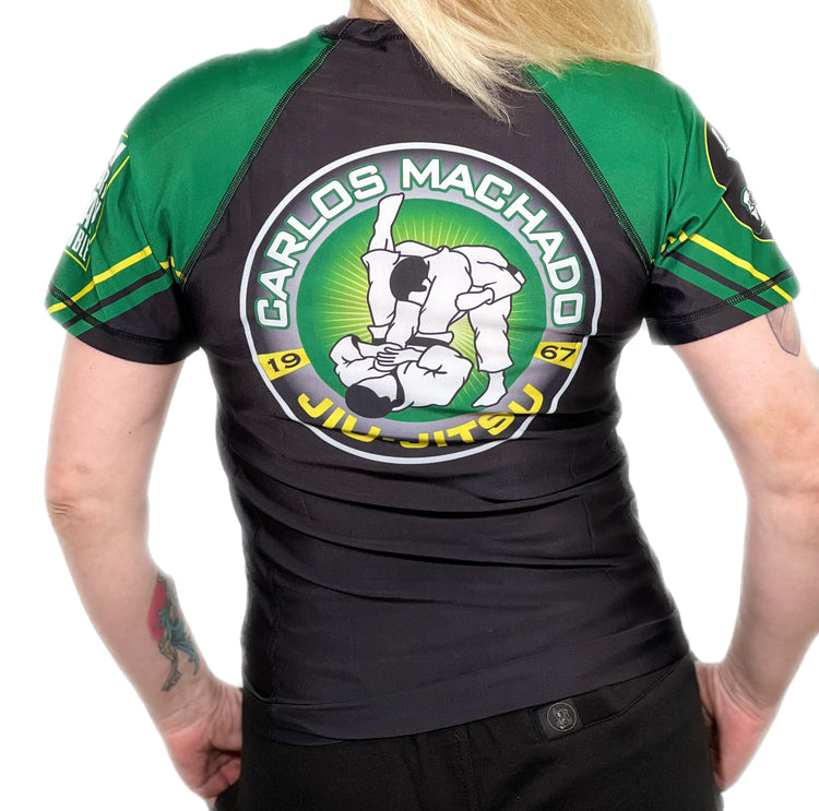 Angled CMJJ  Green / Yellow Rash Guard SS - CMJJ Gear
