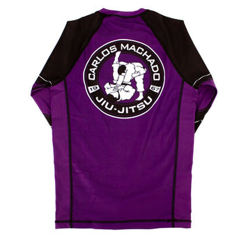 Angled CMJJ Long Sleeve Rash Guard: Ranked White - Black - CMJJ Gear
