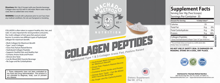 Grass Fed Collagen Peptides - Type 1 & 3 - CMJJ Gear